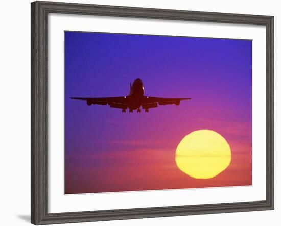 Airplane at Sunset-Mitch Diamond-Framed Photographic Print