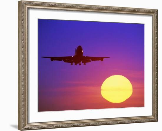 Airplane at Sunset-Mitch Diamond-Framed Photographic Print