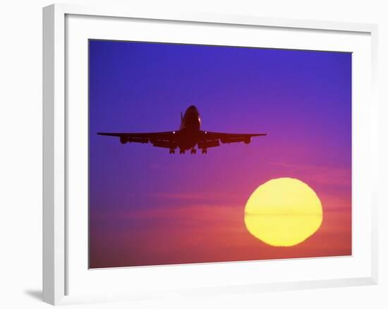 Airplane at Sunset-Mitch Diamond-Framed Photographic Print