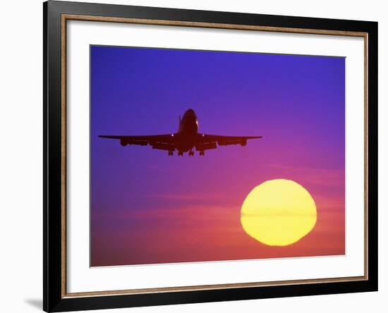 Airplane at Sunset-Mitch Diamond-Framed Photographic Print