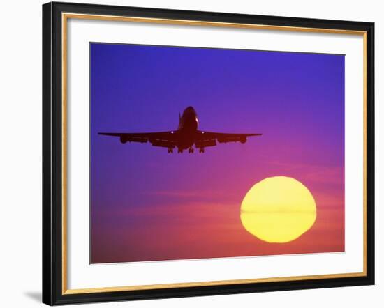 Airplane at Sunset-Mitch Diamond-Framed Photographic Print