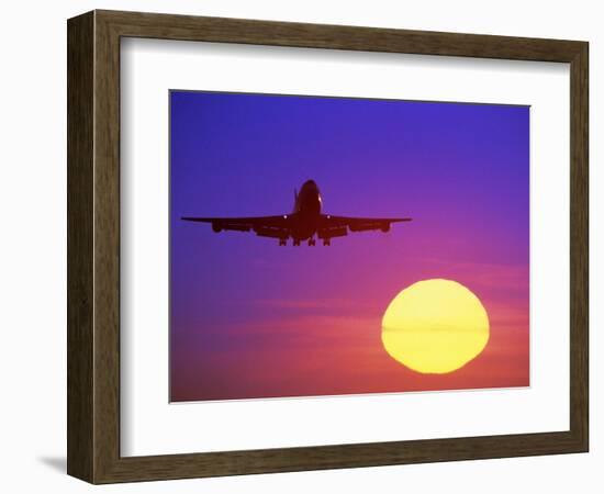 Airplane at Sunset-Mitch Diamond-Framed Photographic Print