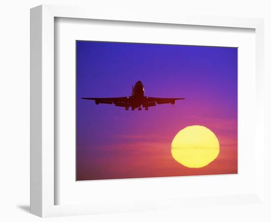 Airplane at Sunset-Mitch Diamond-Framed Photographic Print