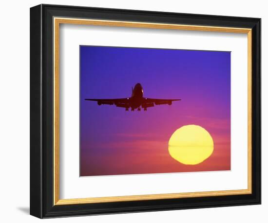 Airplane at Sunset-Mitch Diamond-Framed Photographic Print