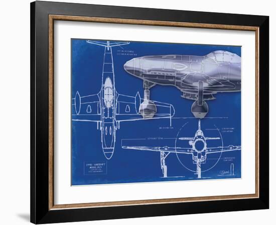 Airplane Blueprint 2-Carole Stevens-Framed Art Print