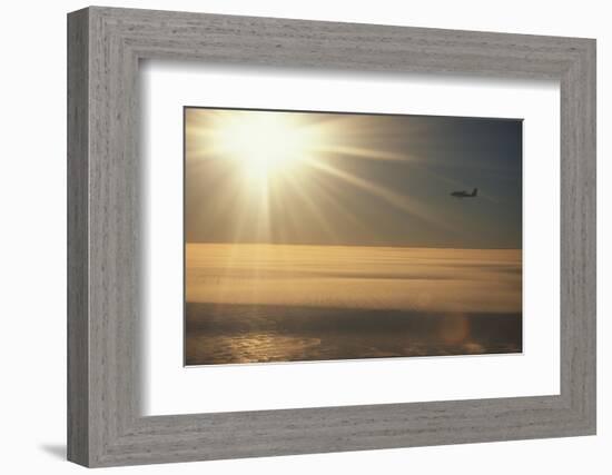 Airplane Flying over Ice-DLILLC-Framed Photographic Print