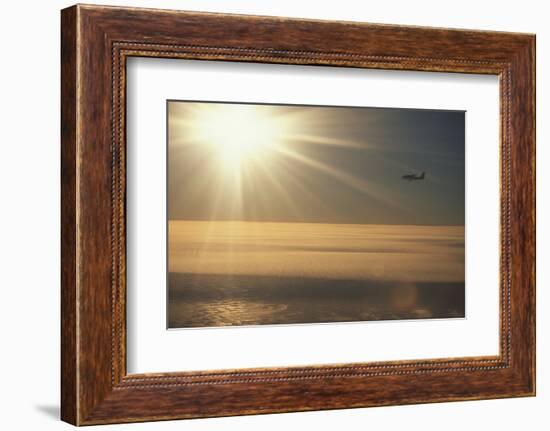 Airplane Flying over Ice-DLILLC-Framed Photographic Print