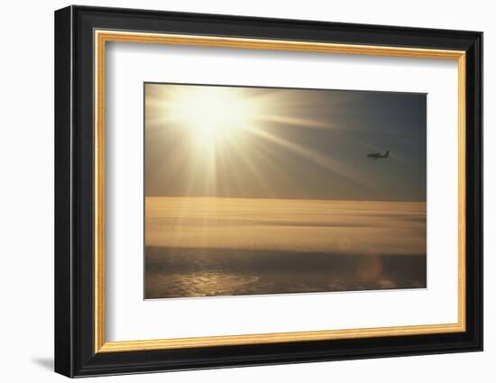 Airplane Flying over Ice-DLILLC-Framed Photographic Print