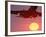 Airplane in Flight During Sunrise, Sunset-Mitch Diamond-Framed Photographic Print