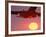 Airplane in Flight During Sunrise, Sunset-Mitch Diamond-Framed Photographic Print