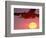 Airplane in Flight During Sunrise, Sunset-Mitch Diamond-Framed Photographic Print