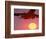 Airplane in Flight During Sunrise, Sunset-Mitch Diamond-Framed Photographic Print