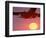 Airplane in Flight During Sunrise, Sunset-Mitch Diamond-Framed Photographic Print