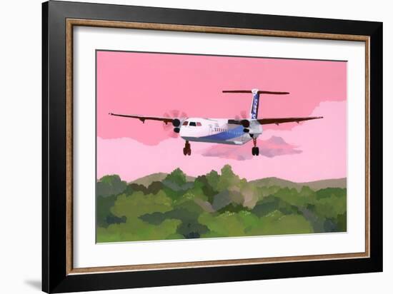 Airplane Landing at a Small Airfield, 2015 (Gouache on Paper)-Hiroyuki Izutsu-Framed Giclee Print