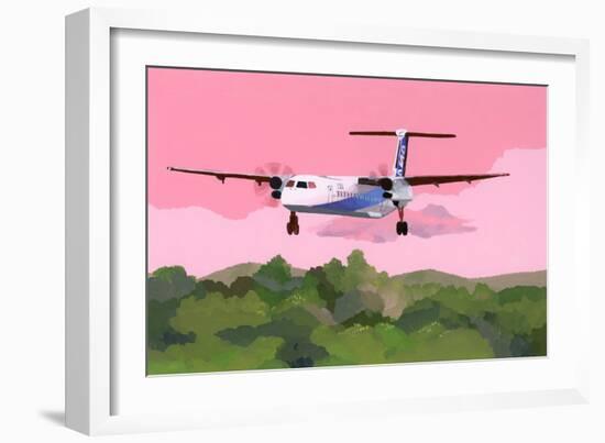 Airplane Landing at a Small Airfield, 2015 (Gouache on Paper)-Hiroyuki Izutsu-Framed Giclee Print