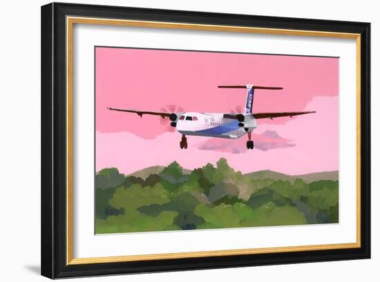 Airplane Landing at a Small Airfield, 2015 (Gouache on Paper)-Hiroyuki Izutsu-Framed Giclee Print