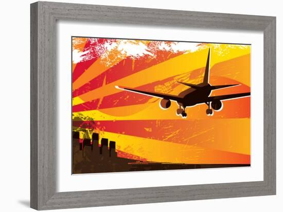 Airplane Landing Poster-Rashomon-Framed Art Print