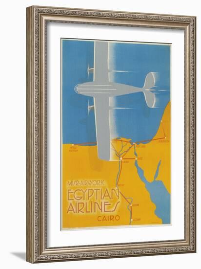 Airplane over Egypt-null-Framed Art Print