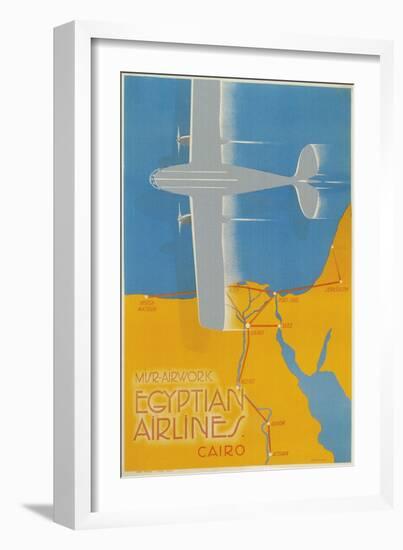 Airplane over Egypt-null-Framed Premium Giclee Print