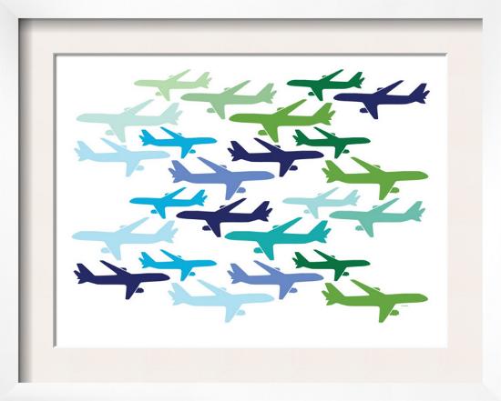 Airplane Pattern-Avalisa-Framed Art Print