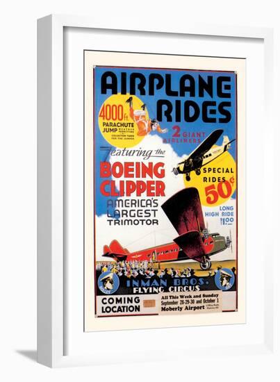 Airplane Rides: Inman Bros. Flying Circus-null-Framed Art Print