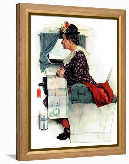 "Airplane Trip" or "First Flight", June 4,1938-Norman Rockwell-Framed Premier Image Canvas