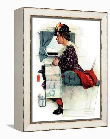 "Airplane Trip" or "First Flight", June 4,1938-Norman Rockwell-Framed Premier Image Canvas