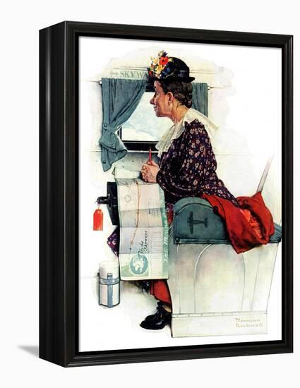 "Airplane Trip" or "First Flight", June 4,1938-Norman Rockwell-Framed Premier Image Canvas