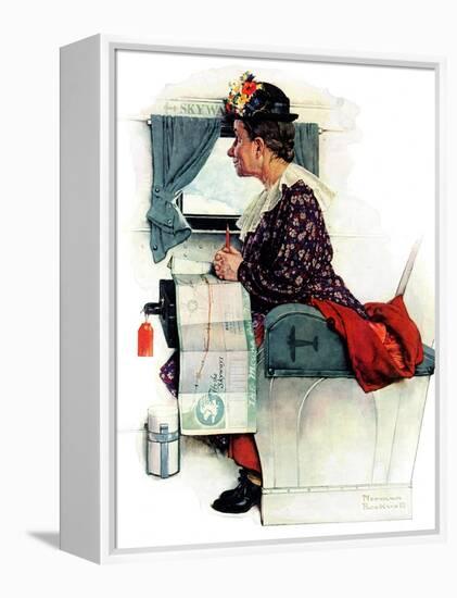 "Airplane Trip" or "First Flight", June 4,1938-Norman Rockwell-Framed Premier Image Canvas