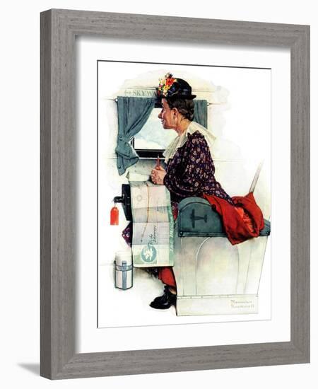 "Airplane Trip" or "First Flight", June 4,1938-Norman Rockwell-Framed Giclee Print