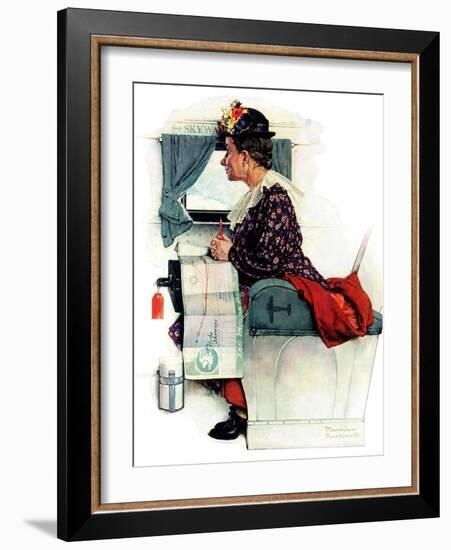 "Airplane Trip" or "First Flight", June 4,1938-Norman Rockwell-Framed Giclee Print