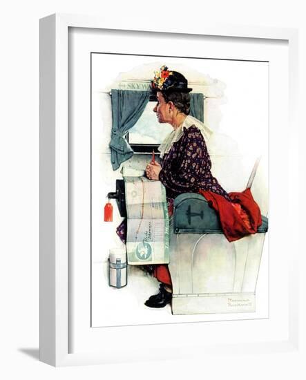 "Airplane Trip" or "First Flight", June 4,1938-Norman Rockwell-Framed Giclee Print