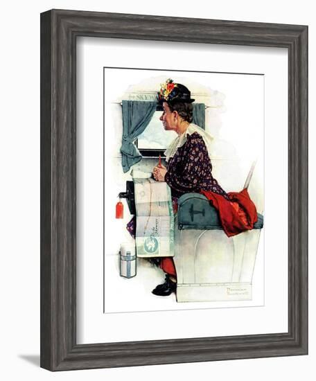 "Airplane Trip" or "First Flight", June 4,1938-Norman Rockwell-Framed Giclee Print