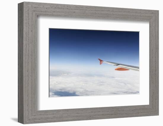 Airplane, Wing, Airbus A320 Above the Clouds, Sky, Horizon-Axel Schmies-Framed Photographic Print