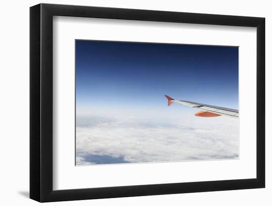 Airplane, Wing, Airbus A320 Above the Clouds, Sky, Horizon-Axel Schmies-Framed Photographic Print