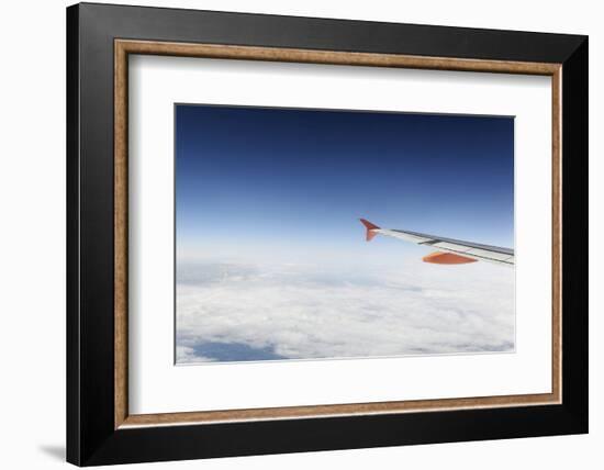 Airplane, Wing, Airbus A320 Above the Clouds, Sky, Horizon-Axel Schmies-Framed Photographic Print