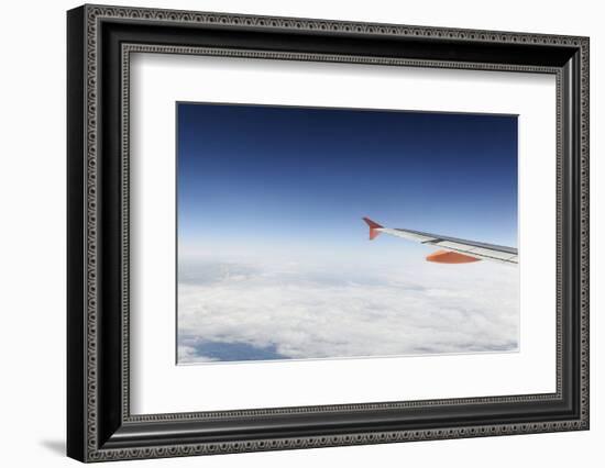 Airplane, Wing, Airbus A320 Above the Clouds, Sky, Horizon-Axel Schmies-Framed Photographic Print