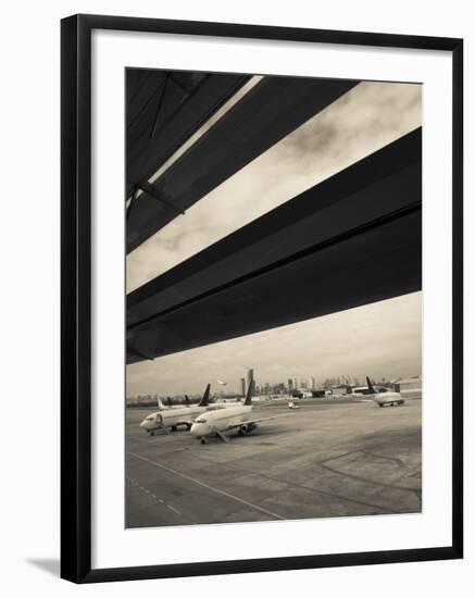 Airplanes on a Runway, Jorge Newbery Airport, Buenos Aires, Argentina-null-Framed Photographic Print