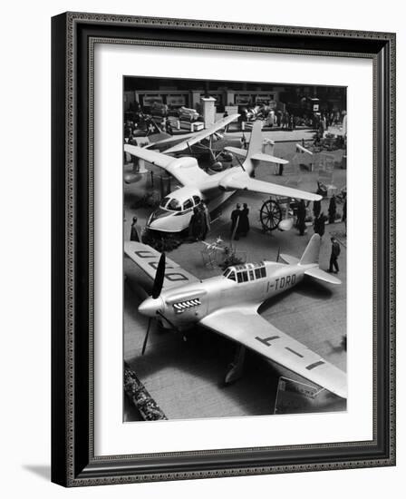 Airplanes on Display at 18th Paris International Aviation Salon Exhibition-Dmitri Kessel-Framed Photographic Print