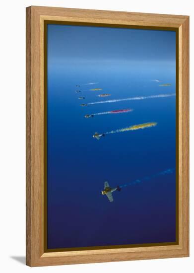 Airplanes Which Emit Colored Smoke Used in Writing Sky Messages. 1954-Lisa Larsen-Framed Premier Image Canvas