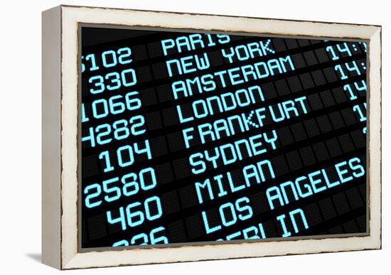 Airport Board International Destinations-NiroDesign-Framed Stretched Canvas