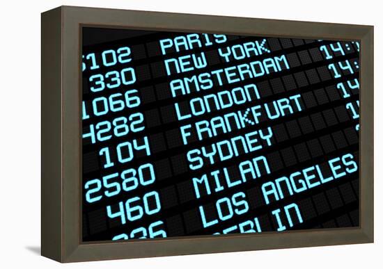 Airport Board International Destinations-NiroDesign-Framed Stretched Canvas