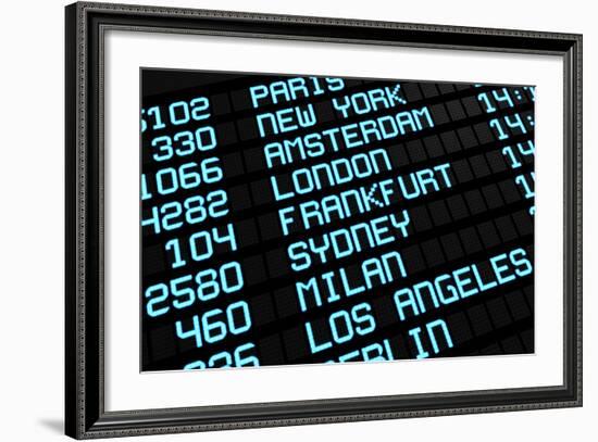 Airport Board International Destinations-NiroDesign-Framed Art Print