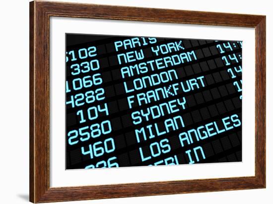 Airport Board International Destinations-NiroDesign-Framed Art Print