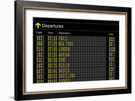 Airport Departures Board-z_i_b_i-Framed Art Print