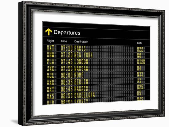 Airport Departures Board-z_i_b_i-Framed Art Print