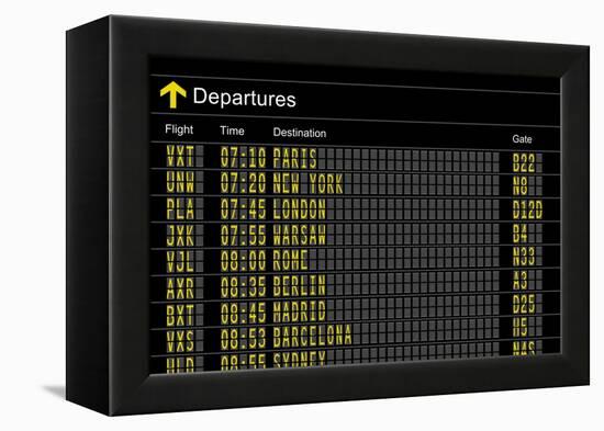 Airport Departures Board-z_i_b_i-Framed Stretched Canvas