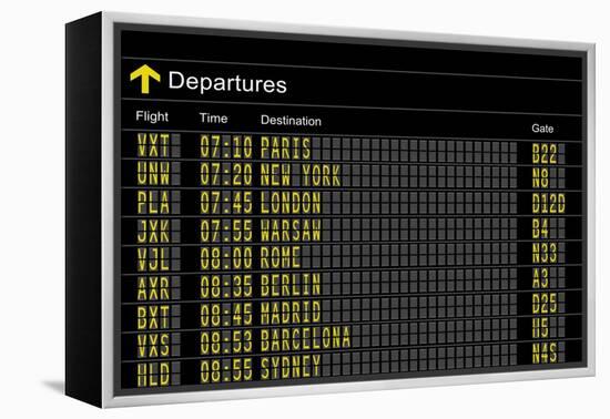 Airport Departures Board-z_i_b_i-Framed Stretched Canvas