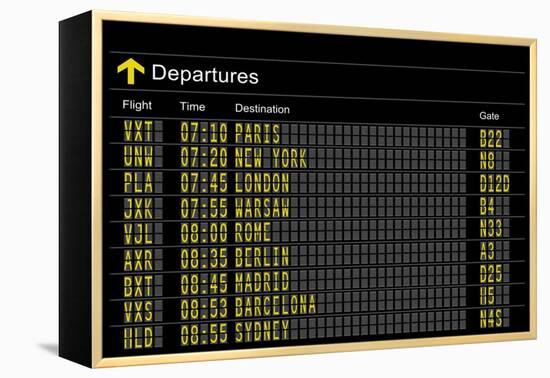 Airport Departures Board-z_i_b_i-Framed Stretched Canvas