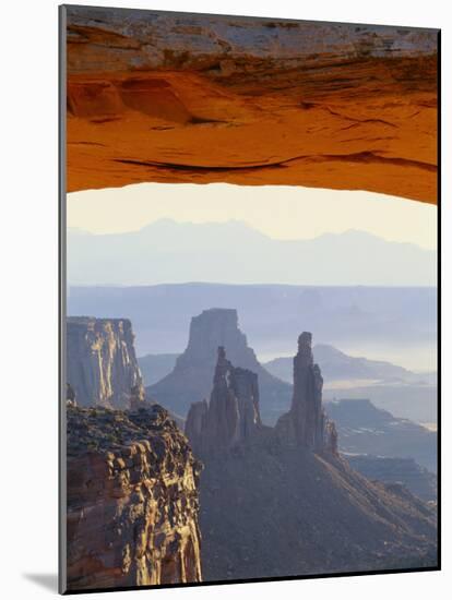 Airport Tower and La Sal Mountains Through Mesa Arch, Canyonlands National Park, Utah, USA-Scott T. Smith-Mounted Photographic Print